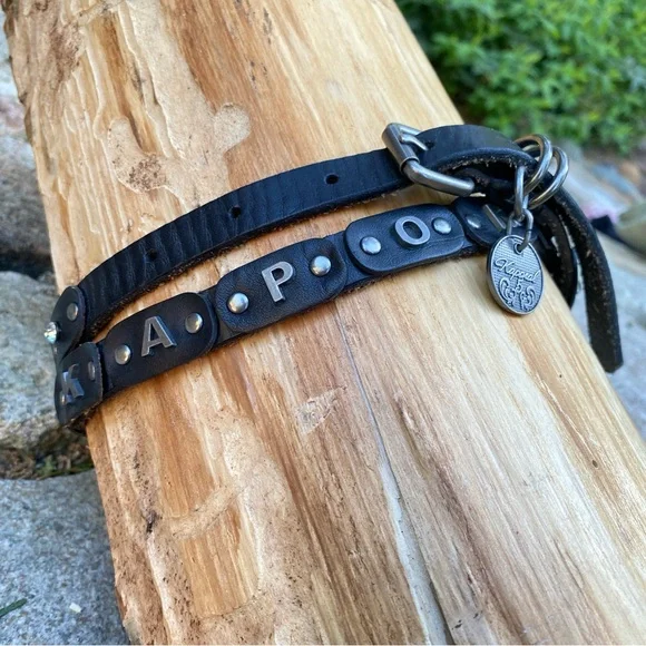 VNtG Y2K KAPORAL Leather Stud Rhinestone Skinny Belt Black Silver Wrap 90cm 34in - Picture 2 of 14